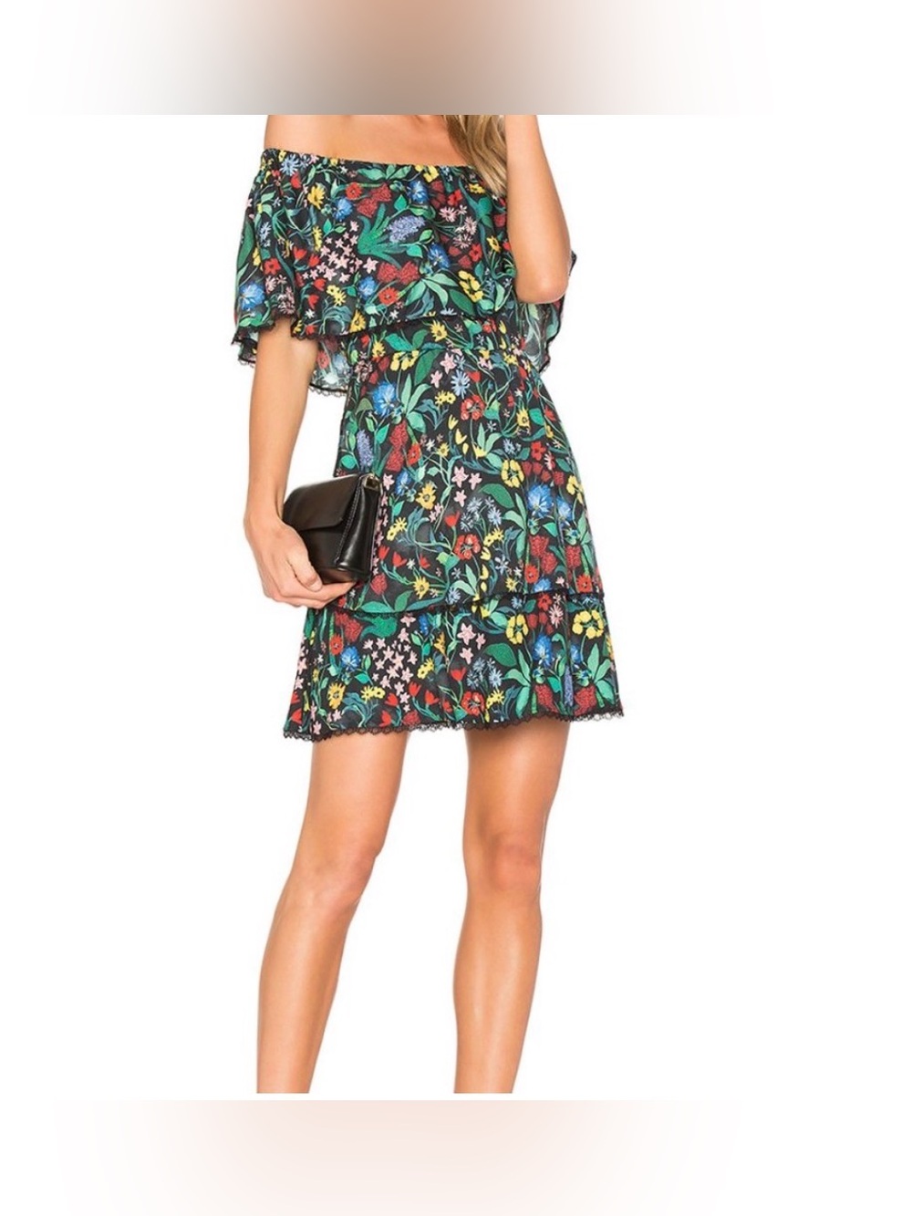 EUC Alice + Olivia Tylie Floral Off the Shoulder Mini Dress